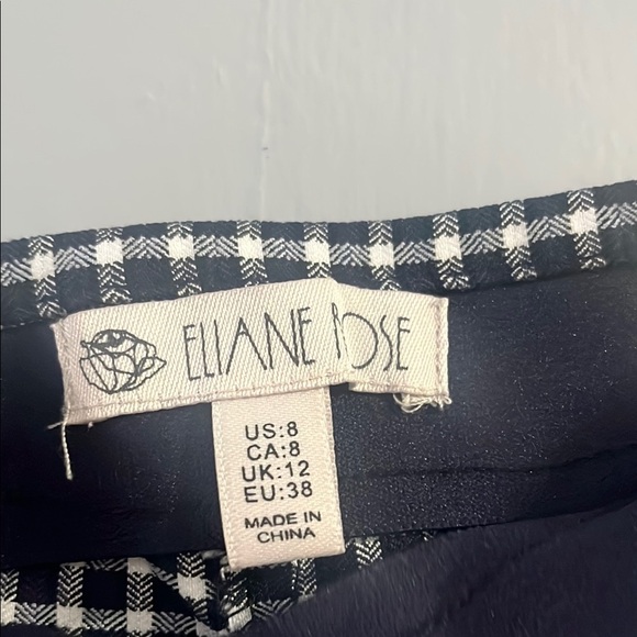 Eliane Rose Blue and White Checkered Pants Size 8 - Picture 2 of 7